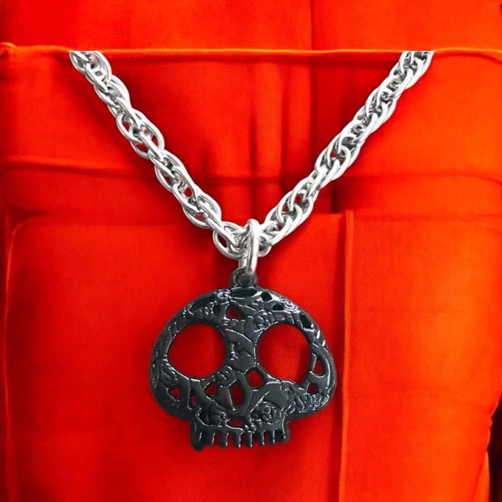 🆕 3D Skull Pendant Necklace Stainless Steel